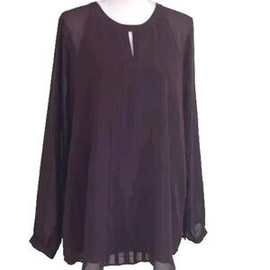 Cabi 3092 Womens Size Small Entice Tunic Top Dark Plum Chiffon Blouse